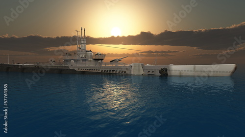 Naklejka fala łódź statek morze wojskowy