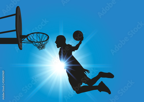 Naklejka koszykówka pole słońce