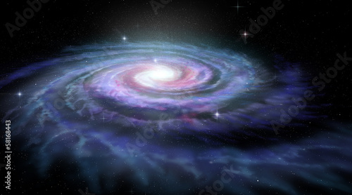 Plakat słońce galaktyka gwiazda droga mleczna spirala