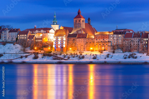 Naklejka architektura świt śnieg stary niebo