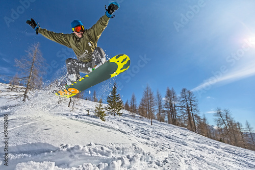 Naklejka snowboard mężczyzna sporty zimowe