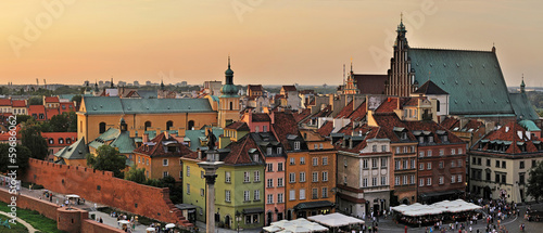 Plakat architektura statua warszawa zamek