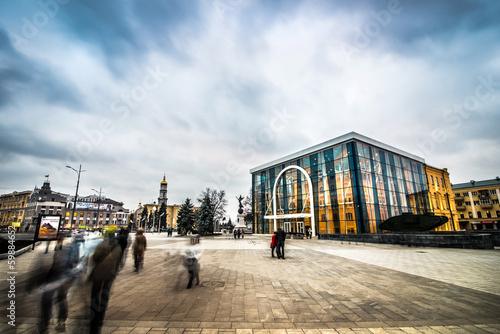 Obraz na płótnie statua niebo noc miasto