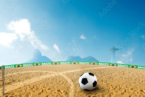 Naklejka brazylia piłka nożna niebo wzgórze