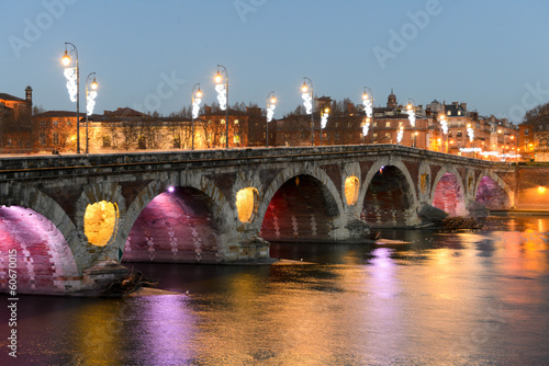 Fotoroleta most peron noc toulouse górna garonna