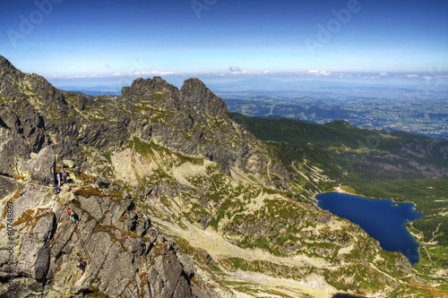 Plakat pejzaż tatry góra polen trekking