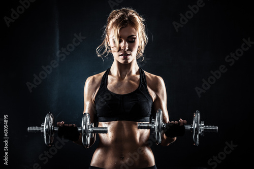 Plakat sport ciało dziewczynka fitness kobieta