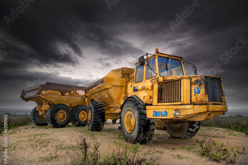 Plakat niebo maszyny traktor nowoczesny