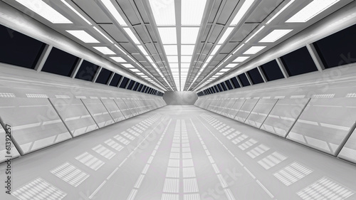 Plakat perspektywa statek korytarz architektura zatoka