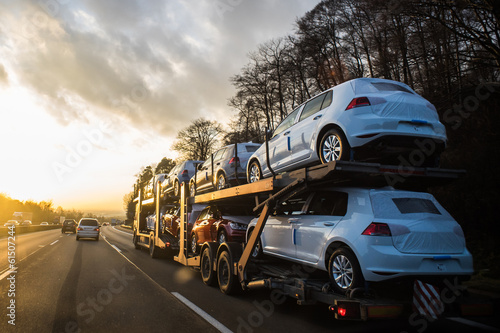 Fototapeta przewóz sundown autobahn przywóz eksport