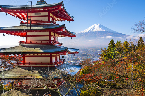 Fototapeta azja drzewa fuji japonia pejzaż