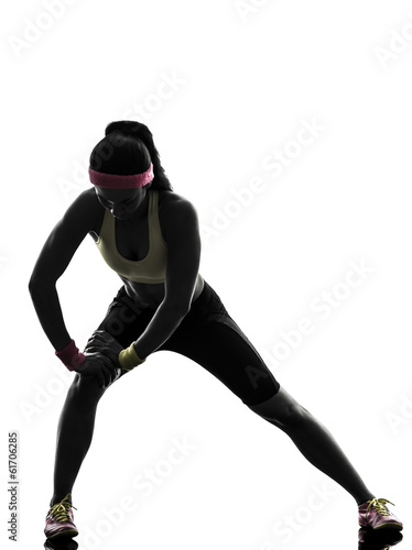 Plakat Piękna kobieta ćwiczy stretching