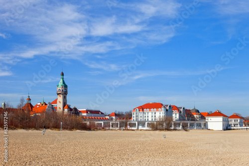 Naklejka plaża falochron niebo lato