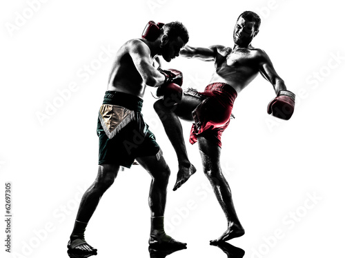 Plakat mężczyzna sport kick-boxing boks ludzie