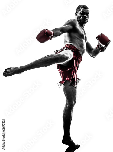 Plakat kick-boxing sport bokser ćwiczenie sztuki walki