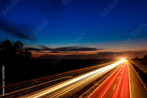 Fototapeta transport noc pejzaż ruch autostrada