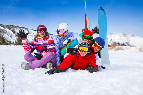 Plakat snowboard kobieta mężczyzna