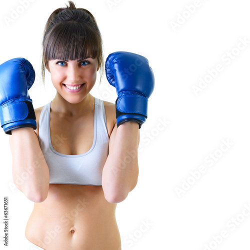 Plakat dziewczynka kobieta twarz sport fitness