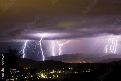 Fotoroleta sztorm natura niebo noc lato