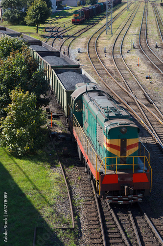 Naklejka lokomotywa transport miejski czarny