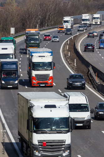 Plakat ciężarówka droga samochód autobahn