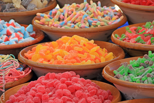 Plakat rynek dzieci jedzenie niedźwiedź kolorowy