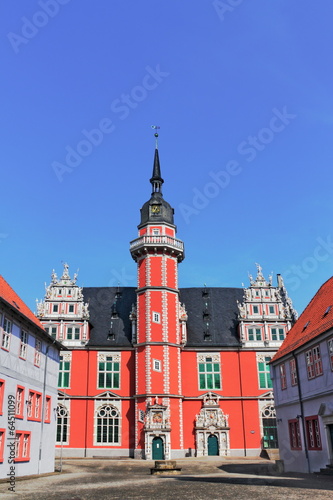 Plakat architektura wieża miasto muzeum retro