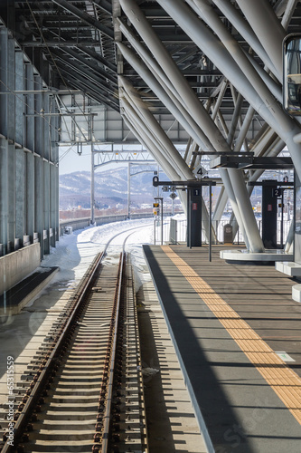 Naklejka perspektywa kolumna niebo architektura metro