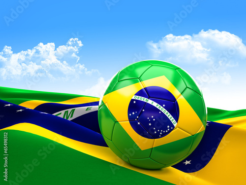 Obraz na płótnie brazylia 3D piłka nożna filiżanka