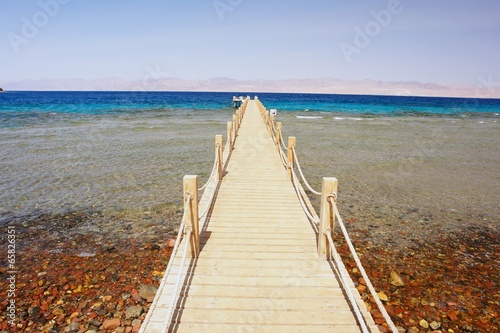 Naklejka molo panoramiczny pustynia plaża morze czerwone