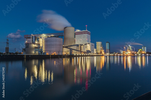 Plakat noc niemiecki przemysł elektrownia 