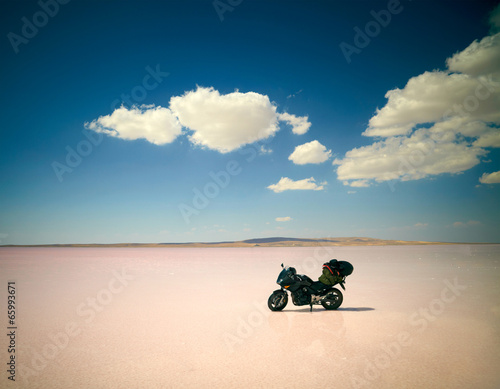 Fototapeta widok lato motocyklista motor