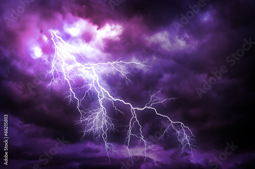 Naklejka niebo sztorm natura noc elektryczny