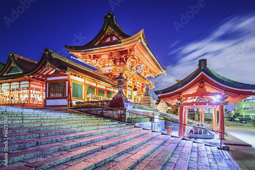 Naklejka japonia azja zmierzch świątynia noc