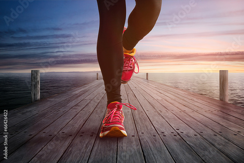 Fototapeta jogging wybrzeże niebo molo lato