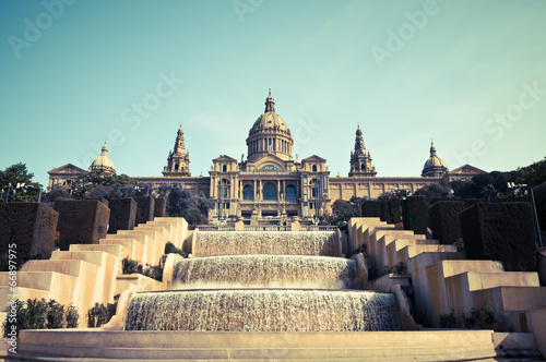 Naklejka pałac hiszpania fontanna