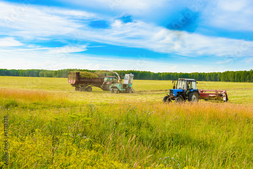 Fotoroleta wiejski natura lato maszyny