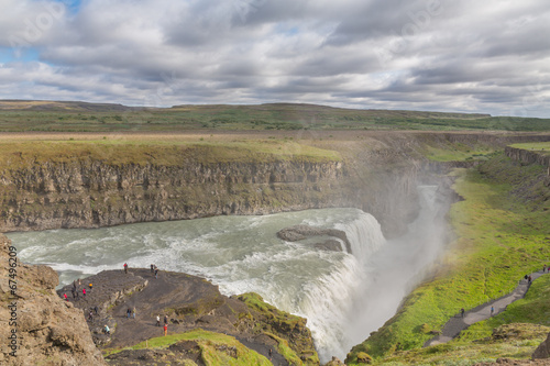 Naklejka dziki islandia wodospad błękitne niebo woda