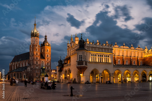 Obraz na płótnie noc kraków trąbka zmierzch