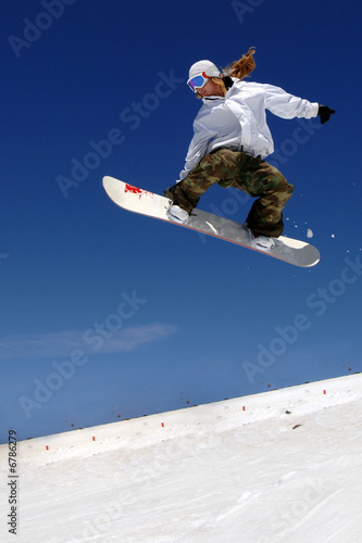 Naklejka snowboarder kobieta sport snowboard