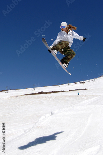 Fotoroleta snowboarder niebo snowboard sport śnieg