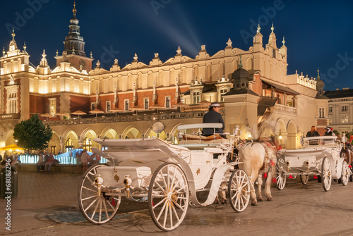 Naklejka kraków koń noc architektura miasto