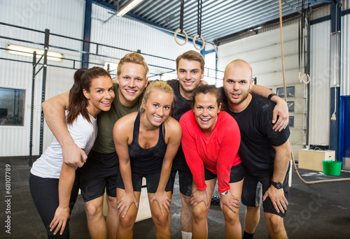 Naklejka portret sport ćwiczenie uśmiech