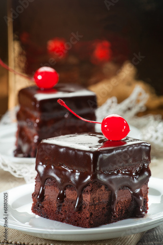 Obraz na płótnie jedzenie deser czekolada ciemny luksus