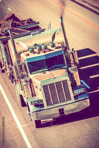 Fotoroleta transport ruch autostrada ciężarówka statek