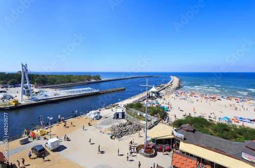 Naklejka morze most plaża polen