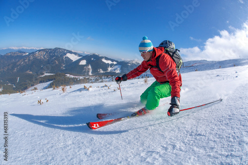 Naklejka natura snowboarder śnieg