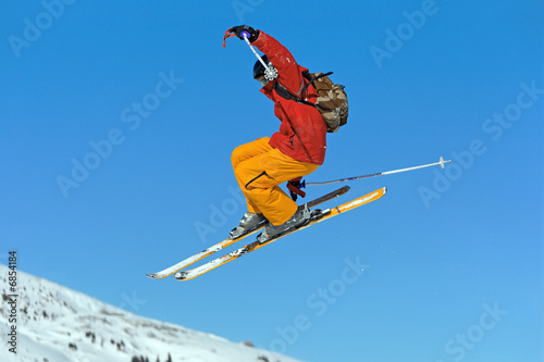 Plakat akt góra snowboard