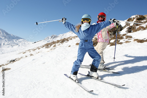 Fotoroleta uśmiech śnieg ludzie dzieci narciarz