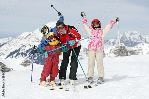 Naklejka ludzie narty uśmiech sport